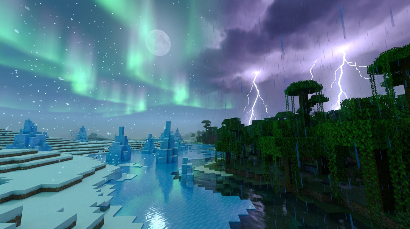 Immersive Biome Specific Skies And Dynamic Weather