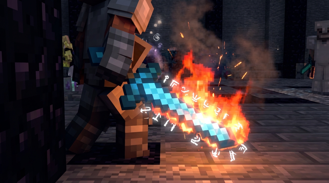 Sharpness and Fire Aspect for Elite Sword Combat