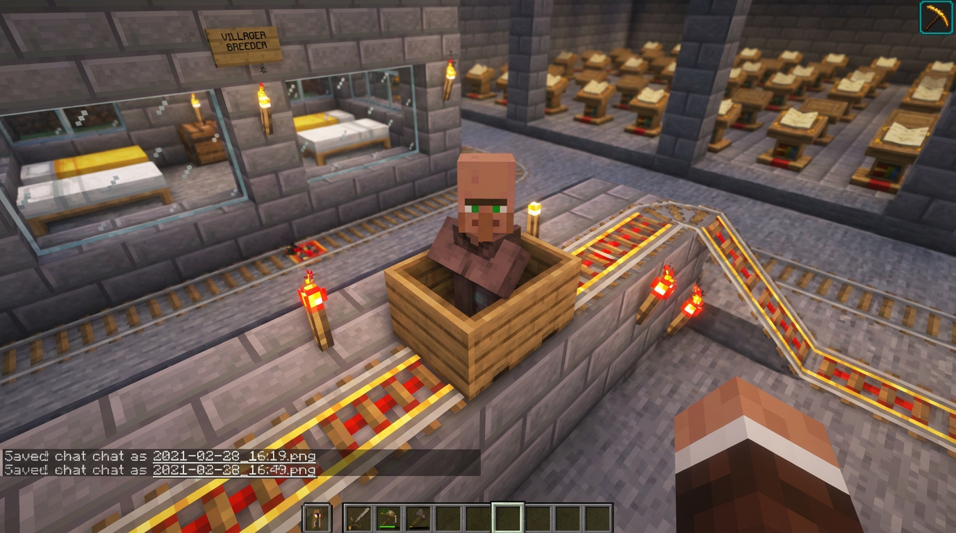 How To Build An Infinite Villager Breeder For Massive Trading Halls Transporting Baby Villagers To Your Trading Hall