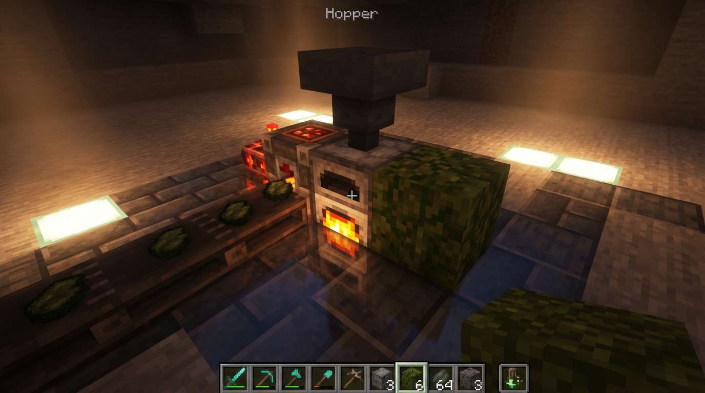 How To Build An Automatic Kelp Farm For Infinite XP Converting Dried Kelp Into Infinite Smoker Fuel