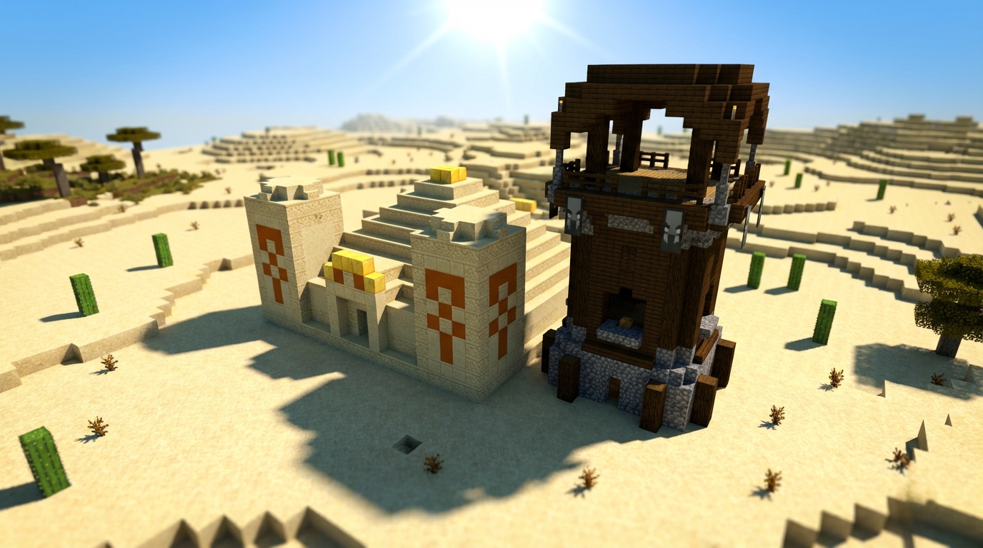 Best Lucky Desert Temple Seeds For Fast Loot Finding Temples Near Pillager Outposts