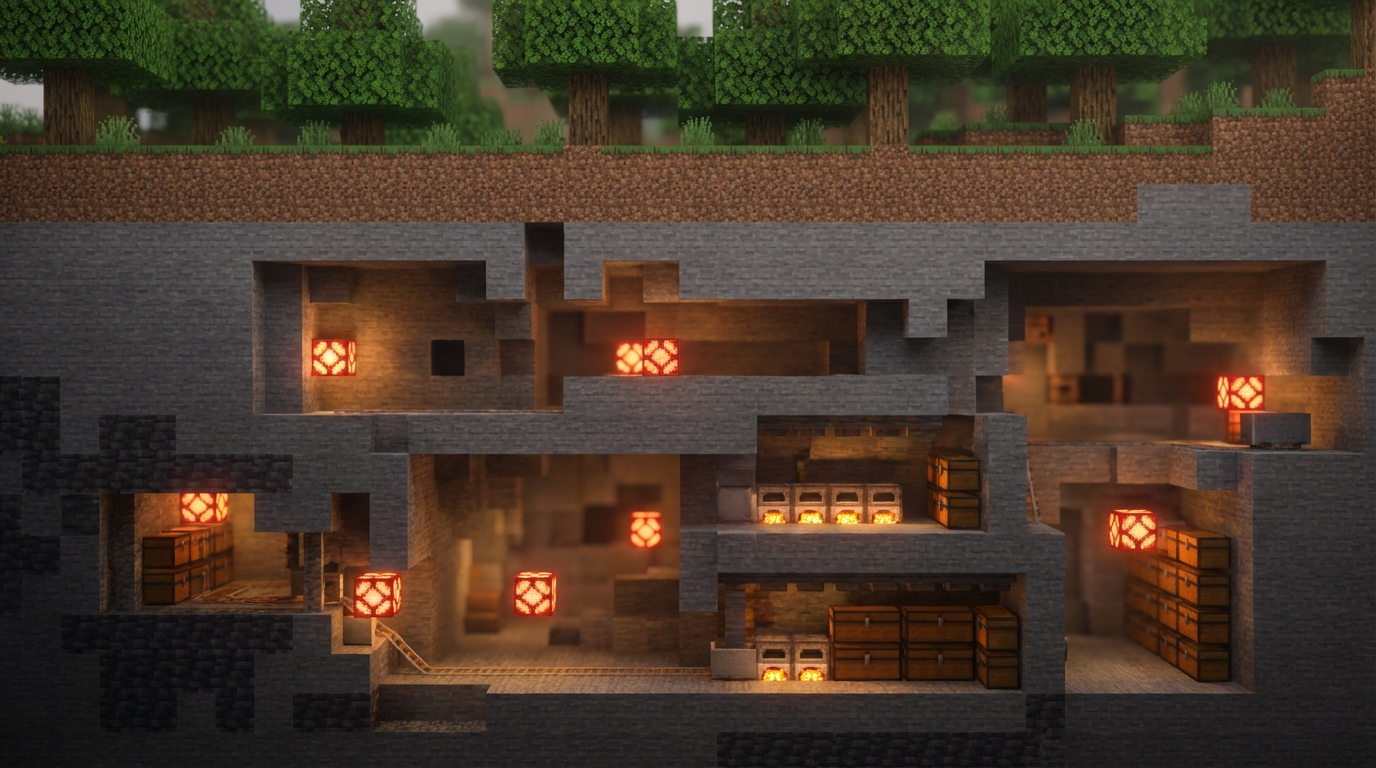 Sneaky Minecraft Underground Base Layouts For Multiplayer Servers Sneaky Minecraft Underground Base Layouts For Multiplayer Servers