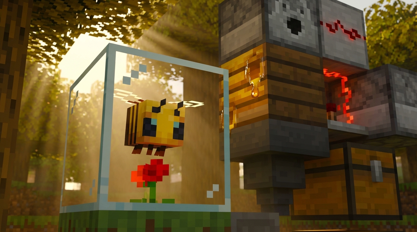 How To Build A Simple Automatic Bee Farm In Minecraft