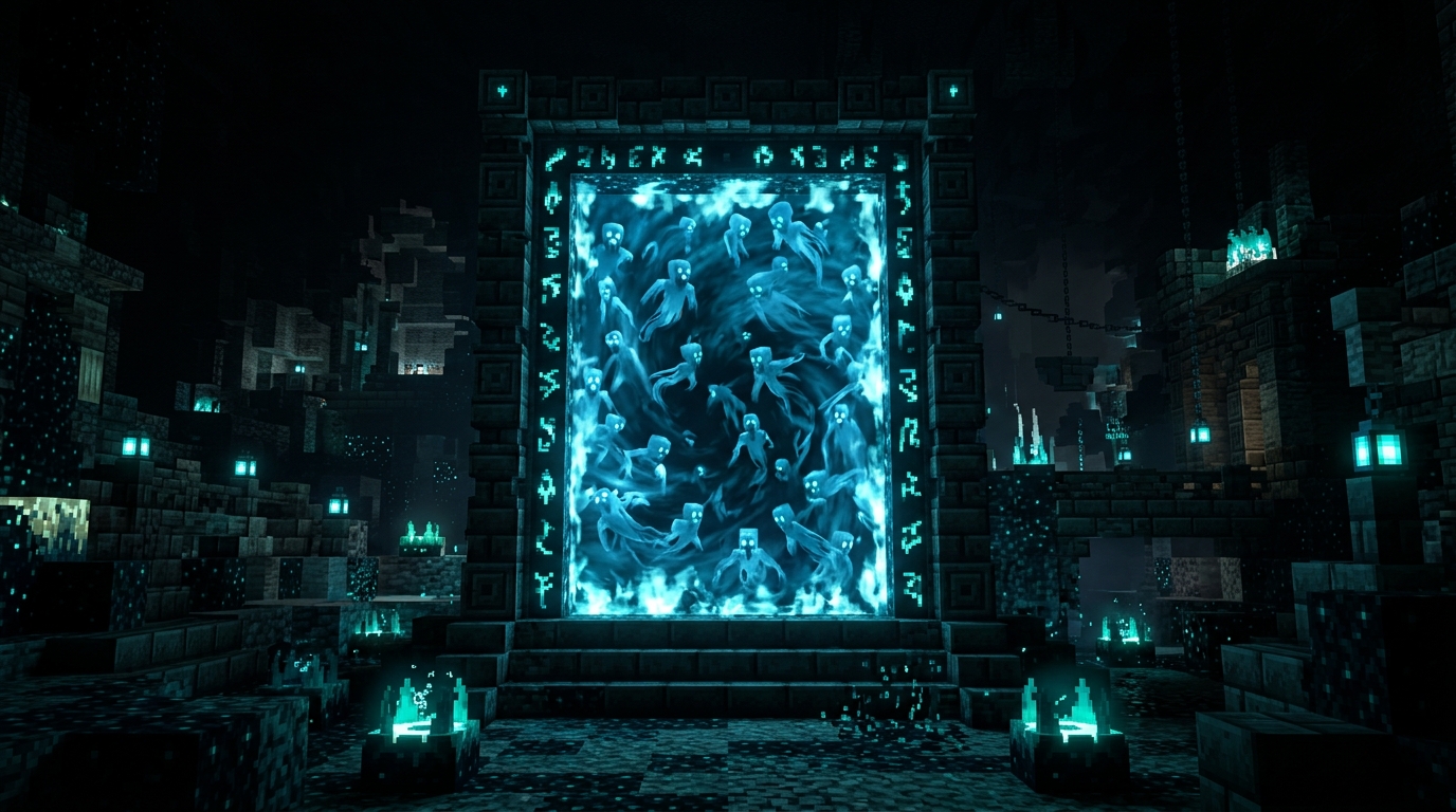 The Deep Dark Secrets Of Minecraft Warden Lore Explained Souls Trapped Within The Ancient City Portals