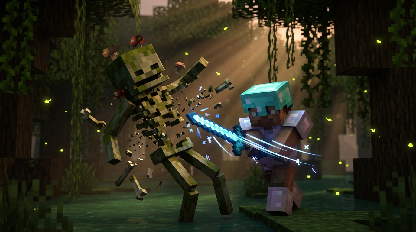 How To Survive The Bogged Skeleton In Minecraft Exploit The Low Health Of Bogged Skeletons