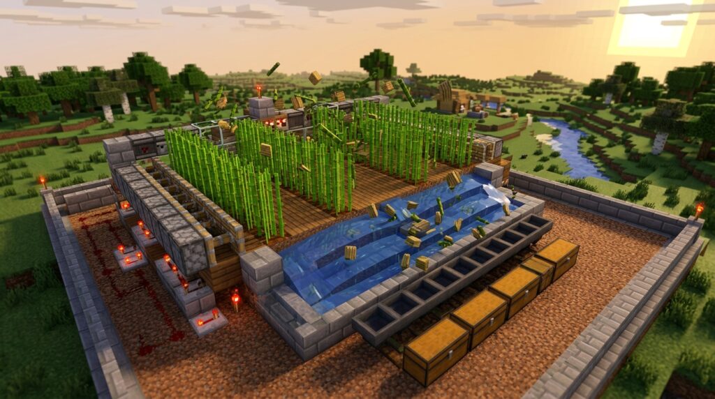 How To Build An Automatic Bamboo Wood Farm For Infinite Planks how to build an automatic bamboo wood farm for inf 1775988120774