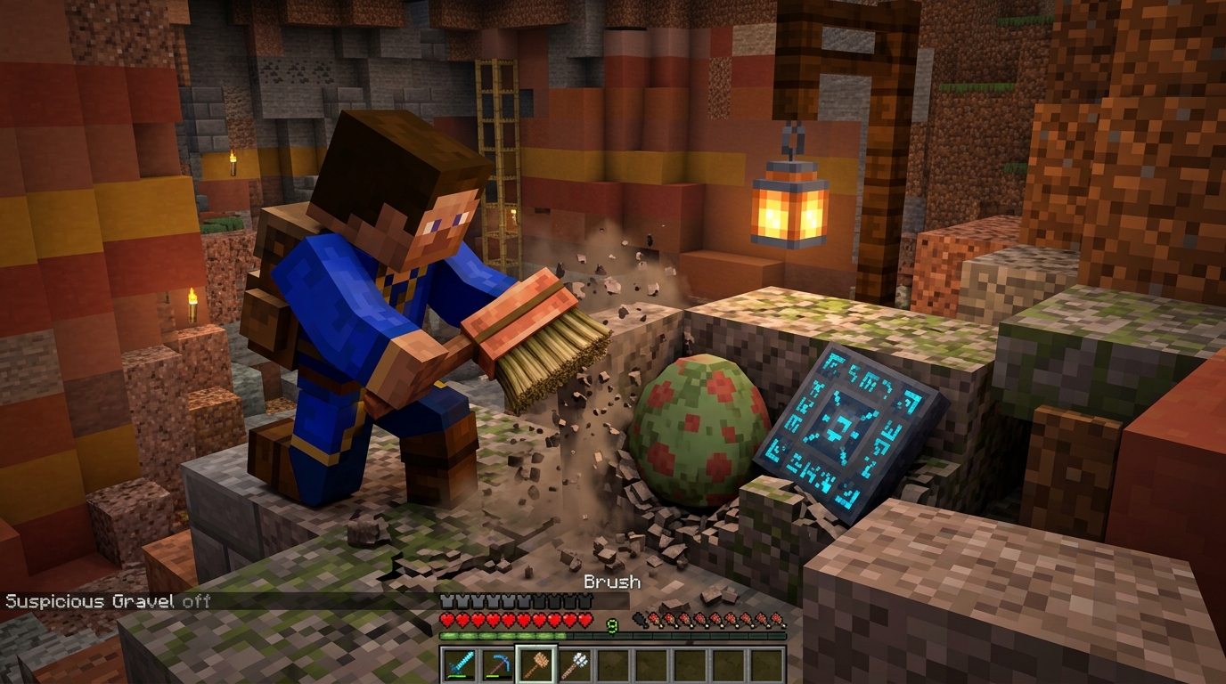 Ultimate Minecraft Trail Ruins Archaeology And Digging Guide Uncovering Rare Sniffer Eggs And Ancient Smithing Templates