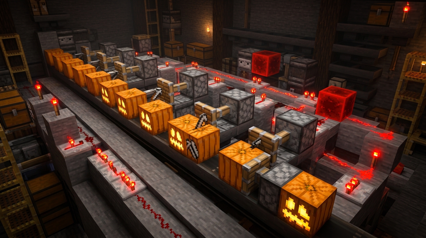 How To Build A Super Fast Automatic Pumpkin Carver Redstone Station How To Build A Super Fast Automatic Pumpkin Carver Redstone Station