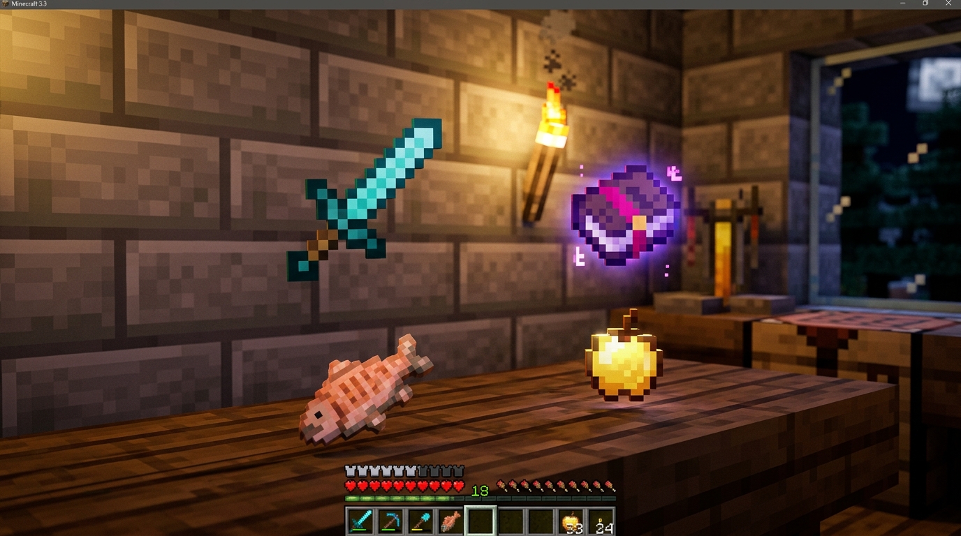 How To Use Invisible Item Frames For Better Minecraft Interior Design Decorating Tables And Walls With Floating Items