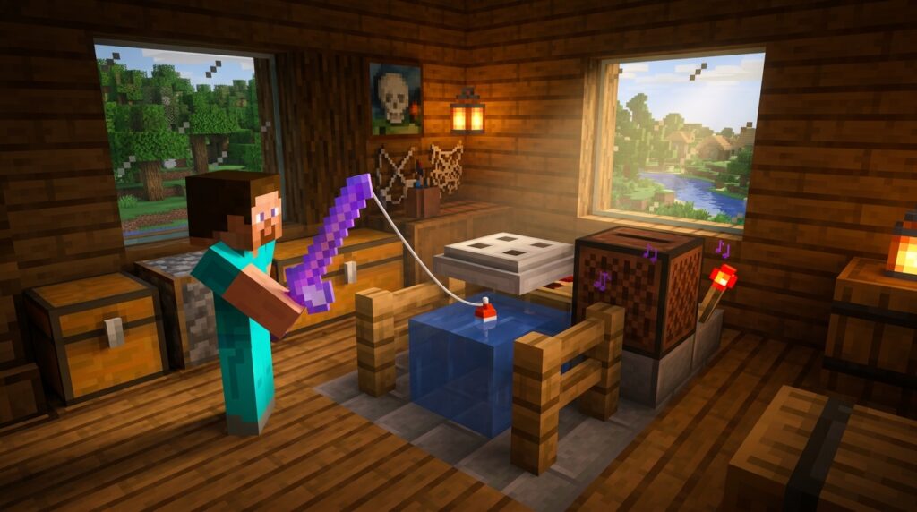how to build a simple auto fisher in minecraft 121 1781431293360