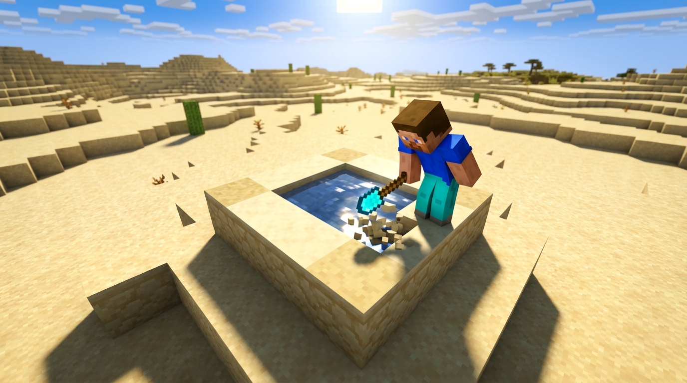 How To Find And Loot The Rare Desert Well In Minecraft How To Find And Loot The Rare Desert Well In Minecraft
