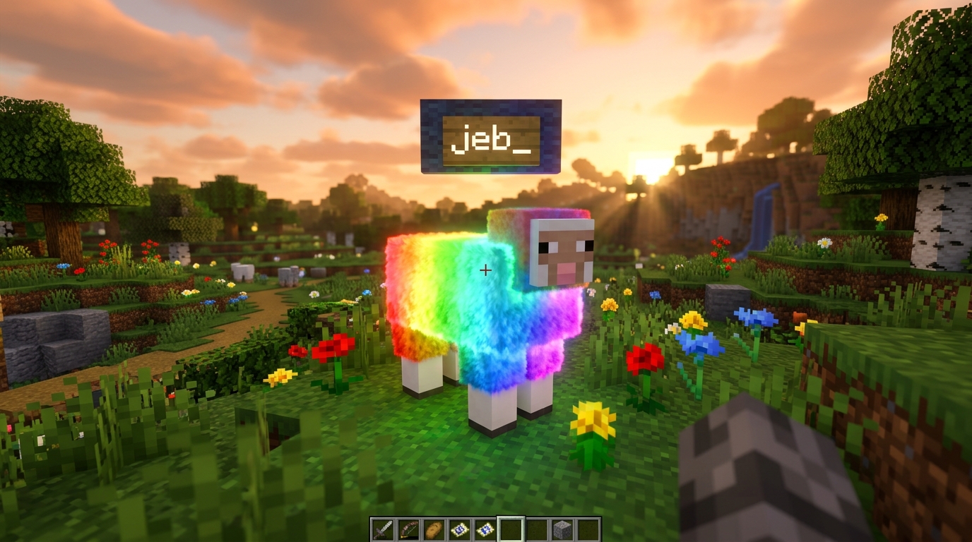 Creating Rainbow Sheep With The Jeb Name Tag
