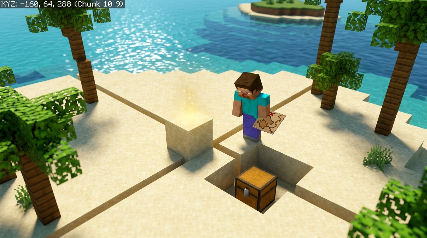 How To Find Every Buried Treasure Using Chunk Coordinates The Secret 9 9 Chunk Coordinate Trick