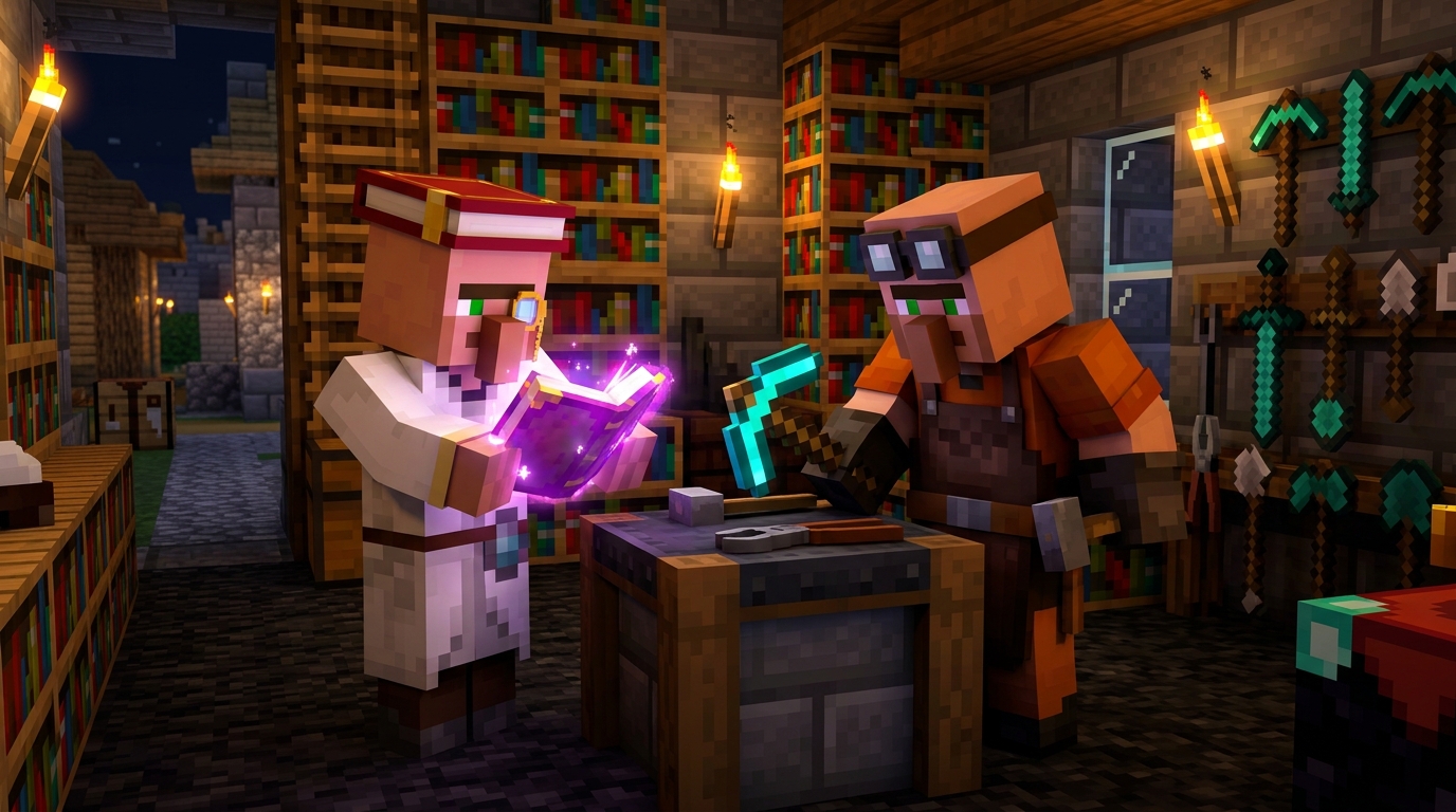 Best Villager Profession Combos For Infinite Emeralds And Diamond Gear Ultimate Gear Synergies Between Librarians And Toolsmiths
