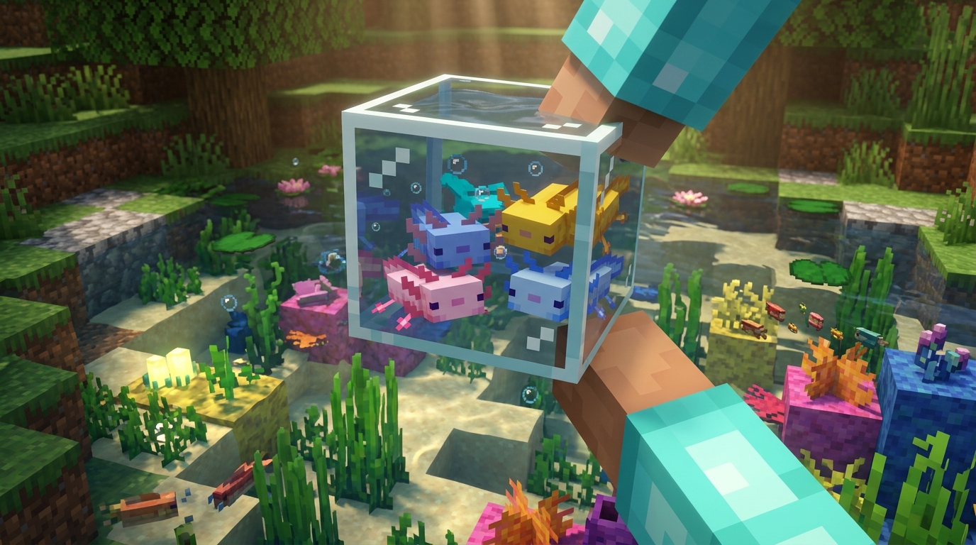 Minecraft Axolotl Breeding Guide Find Breed And Transport Them Collecting And Transporting Axolotls