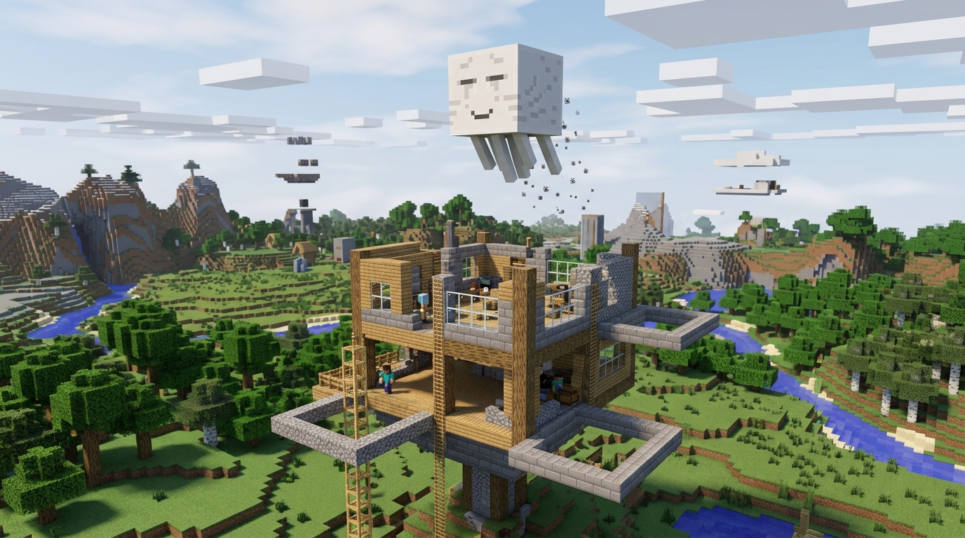 Happy Ghast Travel And Building