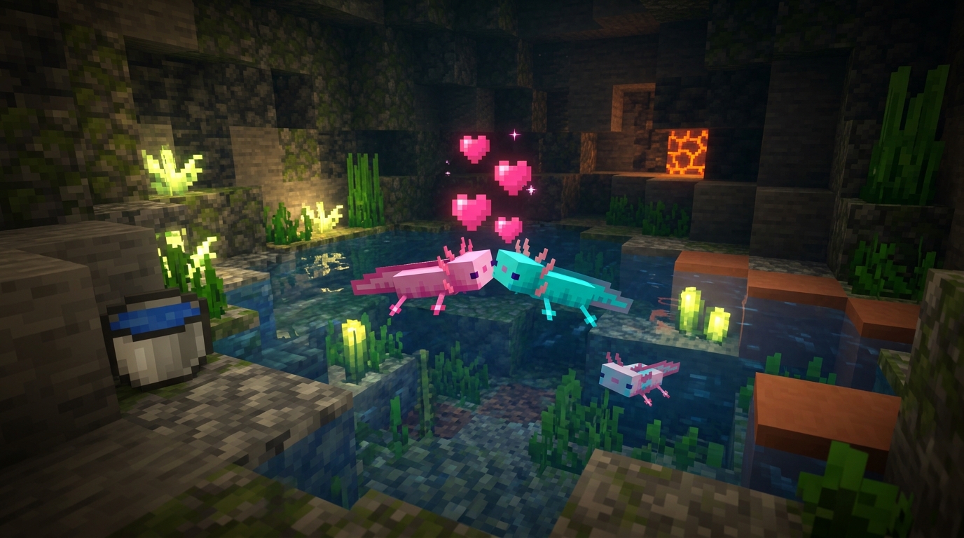 Minecraft Axolotl Breeding Guide Find Breed And Transport Them Minecraft Axolotl Breeding Guide Find Breed And Transport Them