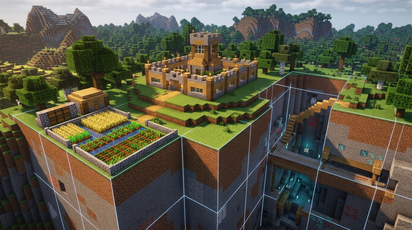 Minecraft Chunk Borders Guide For Farms, Bases, And Mining