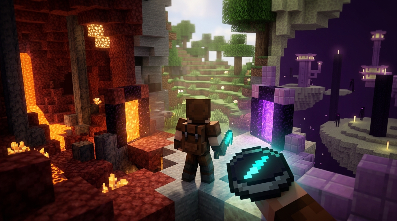Minecraft Recovery Compass Uses: Find Your Last Death Location Using Recovery Compasses Across Dimensions