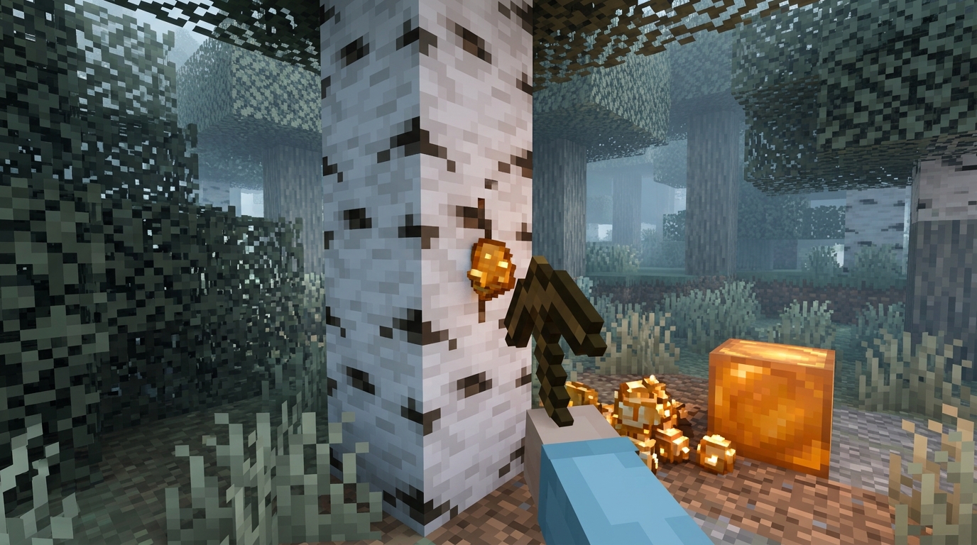Minecraft Resin Block Uses: Crafting, Storage, And Build Ideas Collecting Resin Clumps In The Pale Garden