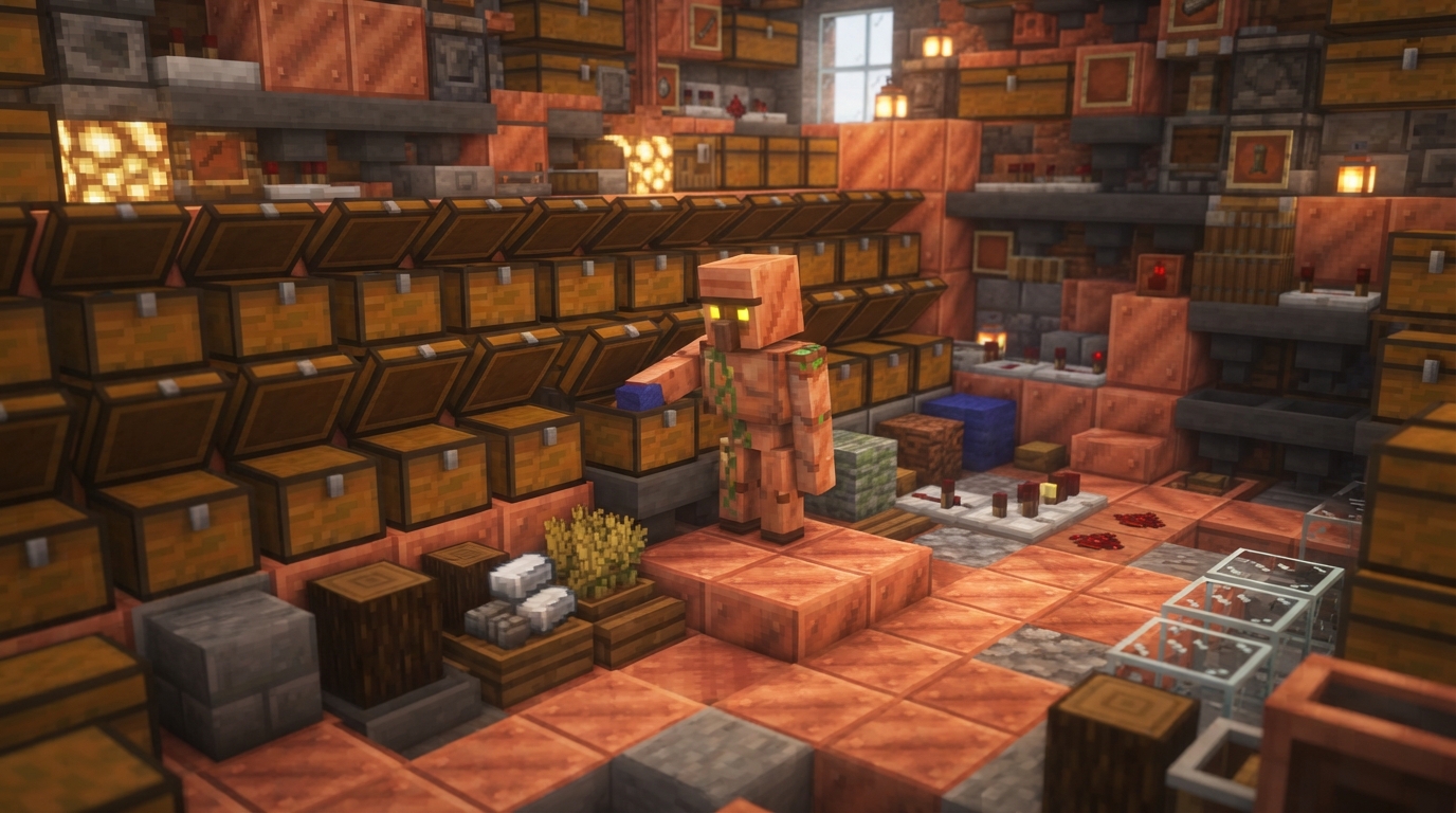 Copper Golem Sorting In Minecraft: Build Simple Chest Storage Copper Golem Sorting Conclusion