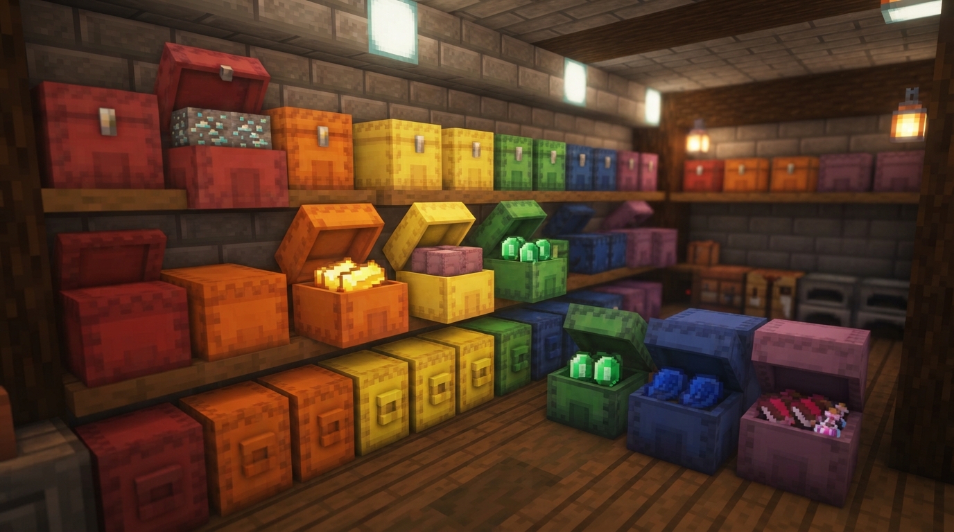 Dyeing Shulker Boxes For Organization