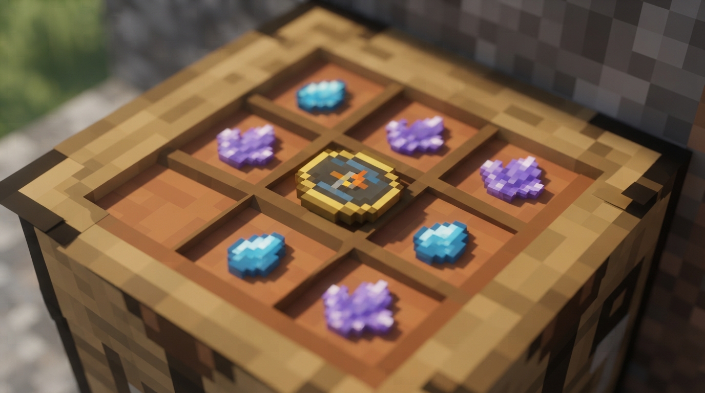 Minecraft Recovery Compass Recipe And Recovery Guide Recovery Compass Crafting Table Recipe
