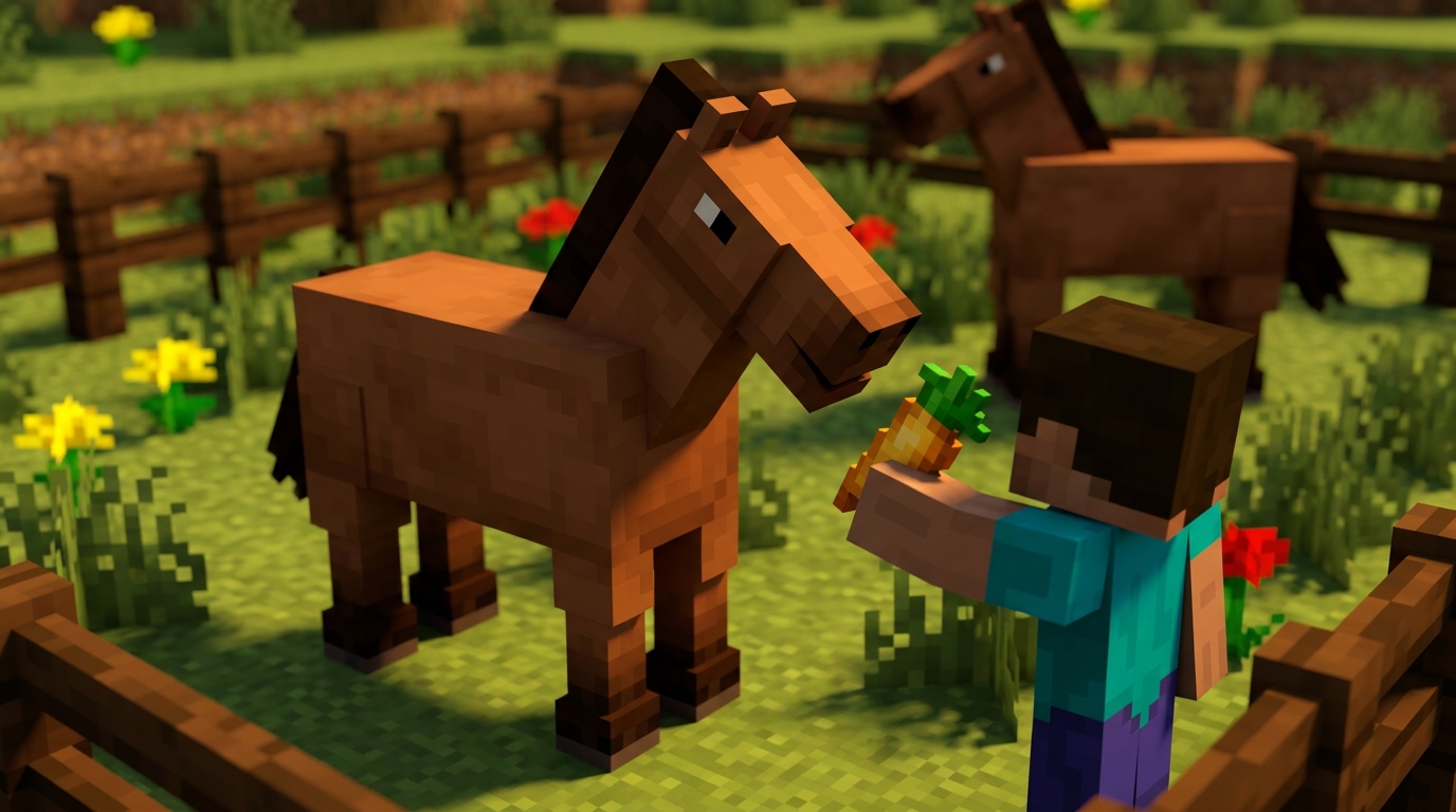 Minecraft Horse Breeding Guide: Breed Faster, Stronger Mounts Taming And Feeding Adult Horses
