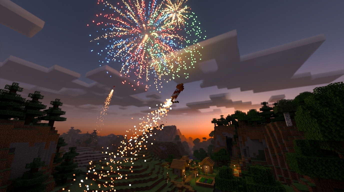 Minecraft Firework Rockets: Crafting, Flight Duration, And Uses