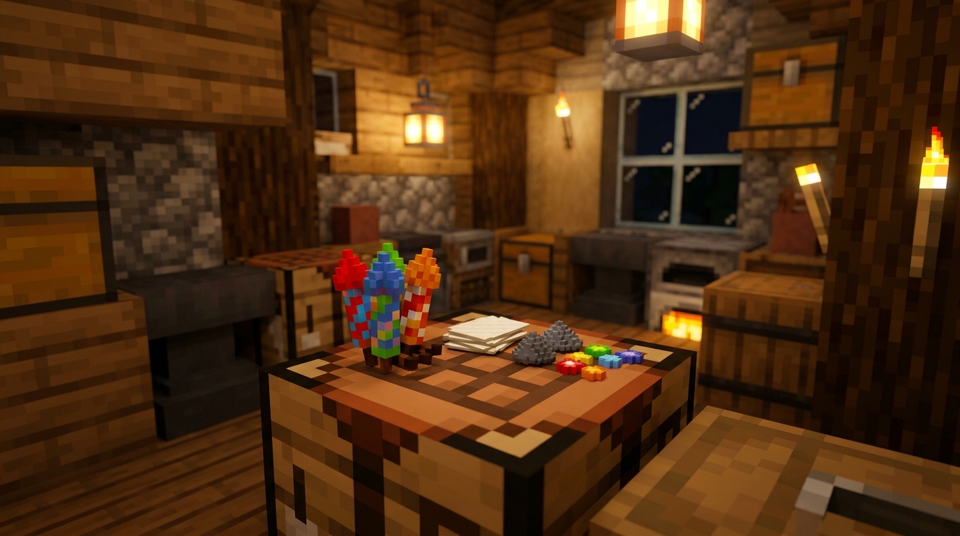 Minecraft Firework Rockets: Crafting, Flight Duration, And Uses Plan Rocket Supplies Without Waste