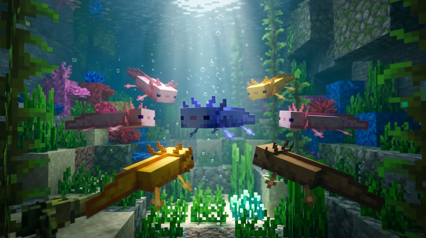 Minecraft Axolotl Colors: A Visual Guide To Every Variant Which Axolotl Colors Are Rarest?
